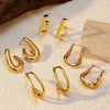 Wholesale Ladies Ushaped Geometric Ins Style 18K Gold Electroplated Stainless Steel Earrings