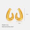 Wholesale Ladies Ushaped Geometric Ins Style 18K Gold Electroplated Stainless Steel Earrings