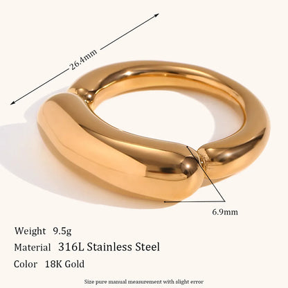 Lady Geometric Stainless Steel Plating Rings