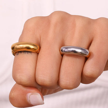 Lady Geometric Stainless Steel Plating Rings