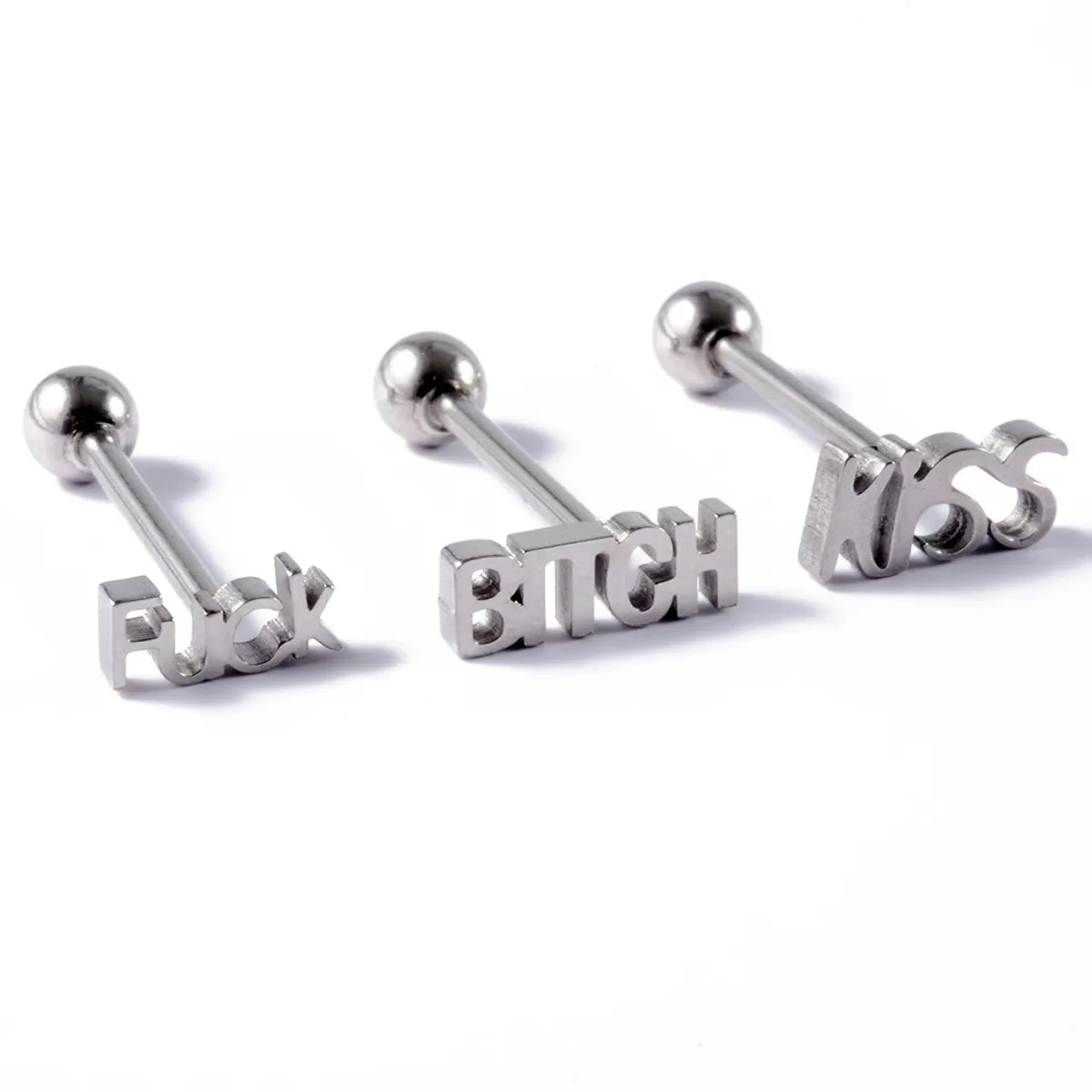 Lady Letter Stainless Steel Plating Tongue Nail