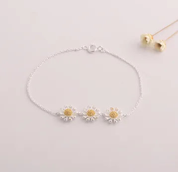 Wholesale Lady Modern Style Sweet Daisy Copper Plating Silver Plated Bracelets