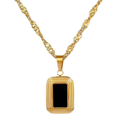 Wholesale Lady Rectangle Titanium Steel Pendant Necklace