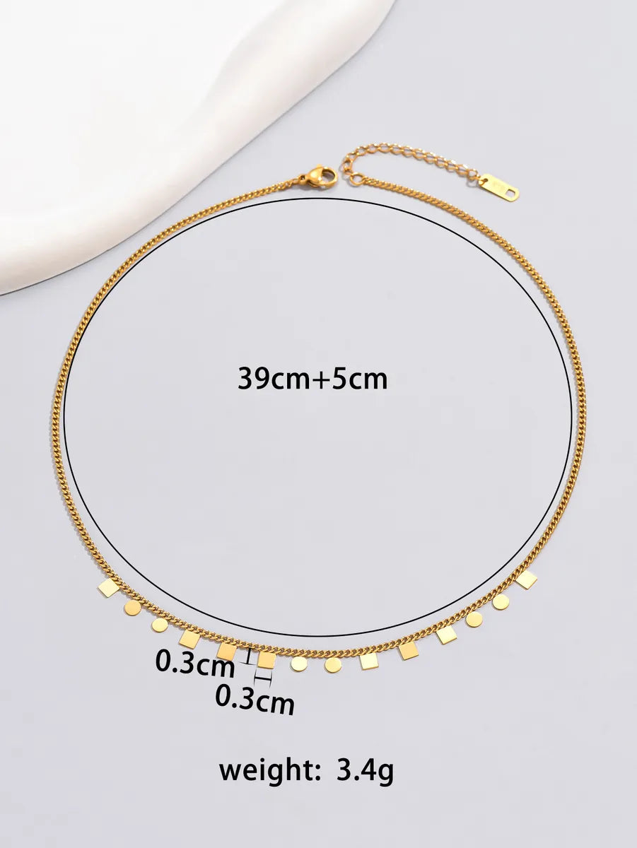 Lady Simple Style Geometric Titanium Steel Plating 18k Gold Plated Gold Plated Necklace