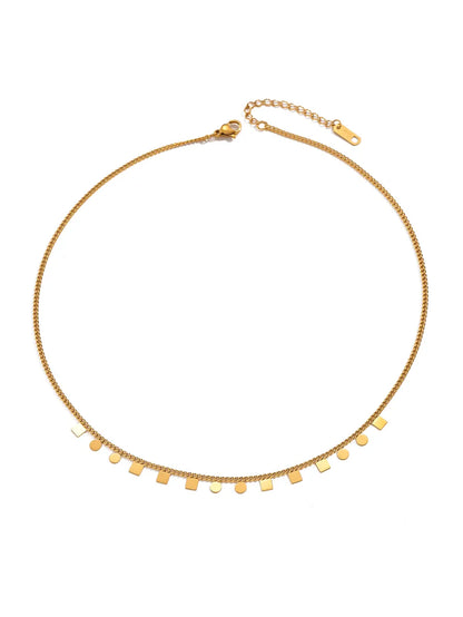 Lady Simple Style Geometric Titanium Steel Plating 18k Gold Plated Gold Plated Necklace