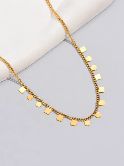 Lady Simple Style Geometric Titanium Steel Plating 18k Gold Plated Gold Plated Necklace