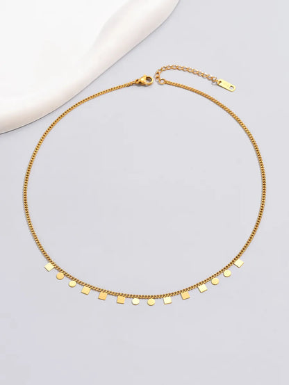 Lady Simple Style Geometric Titanium Steel Plating 18k Gold Plated Gold Plated Necklace