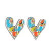 Wholesale Lady Style Sweet Love Stainless Steel Heartshaped Earrings Gold Plated For Women