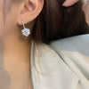 Wholesale Lady's Copper Geometric And Flower Earrings With Microencrusted Diamond Zircon