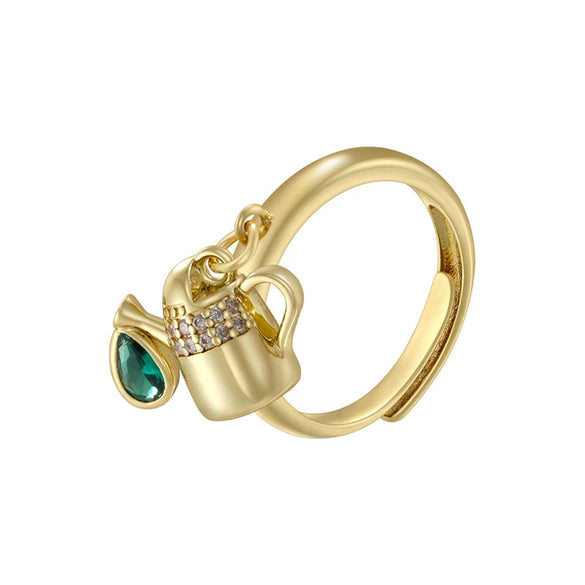 Wholesale Lady's Copper Ring Inlaid With Colored Diamond Featuring Fruit Insect Animal Zodiac Patterns And Zirconia Design