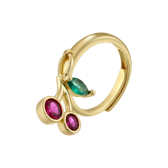 Wholesale Lady's Copper Ring Inlaid With Colored Diamond Featuring Fruit Insect Animal Zodiac Patterns And Zirconia Design
