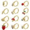 Wholesale Lady's Copper Ring Inlaid With Colored Diamond Featuring Fruit Insect Animal Zodiac Patterns And Zirconia Design