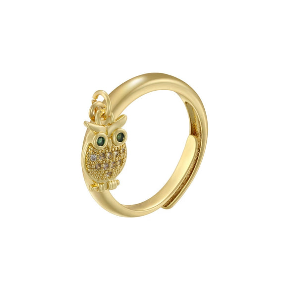 Wholesale Lady's Copper Ring Inlaid With Colored Diamond Featuring Fruit Insect Animal Zodiac Patterns And Zirconia Design