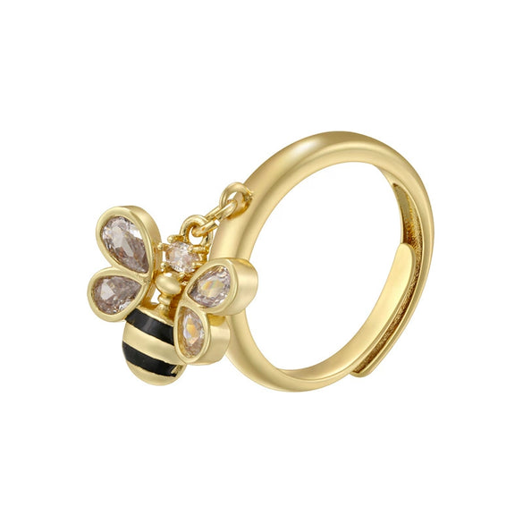 Wholesale Lady's Copper Ring Inlaid With Colored Diamond Featuring Fruit Insect Animal Zodiac Patterns And Zirconia Design