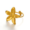 Wholesale Lady's Exquisite Flower Shaped Stainless Steel Hip Hop Ring With Electroplating
