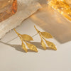 Wholesale Lady's Fresh Elegant Leaf Geometric Stainless Steel Earrings With Electroplating Jewelry