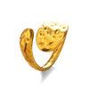 Wholesale Lady's Geometric Hammer Pattern Stainless Steel And Resin Ring With Electroplating
