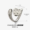 Wholesale Lady's Geometric Hammer Pattern Stainless Steel And Resin Ring With Electroplating