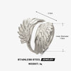 Wholesale Lady's Geometric Stainless Steel Electroplated Wing Ring