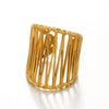 Wholesale Lady's Geometric Stainless Steel Exaggerated Thick Line Hip Hop Opening Adjustable Ring With 18K Gold Plated Electroplating