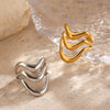Wholesale Lady's Geometric Stainless Steel Gold Plated Opening Ring
