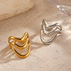 Wholesale Lady's Geometric Stainless Steel Gold Plated Opening Ring