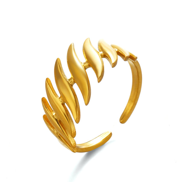 Wholesale Lady's Geometric Stainless Steel 18K Goldplated Open Ring