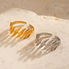 Wholesale Lady's Geometric Stainless Steel 18K Goldplated Open Ring