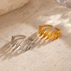 Wholesale Lady's Geometric Stainless Steel 18K Goldplated Open Ring