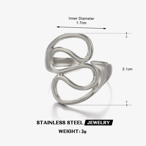 Wholesale Lady's Geometric Stainless Steel 18K Goldplated Ring
