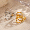 Wholesale Lady's Geometric Stainless Steel 18K Goldplated Ring