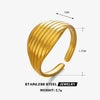 Wholesale Lady's Geometric Stainless Steel Ring With 18K Gold Electroplating