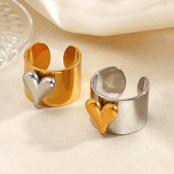 Wholesale Lady's Heartshaped Electroplated Stainless Steel Ring