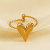 Wholesale Lady's Heartshaped Stainless Steel Ring With Electroplating