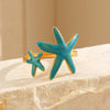Wholesale Lady's Minimalist Stainless Steel Geometric Starfish Ring With Electroplating And Marine Element