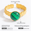 Wholesale Lady's Natural Stone Stainless Steel Geometric Ring With Electroplating Ins Minimalist Style