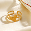 Wholesale Lady's Simple Style Heartshaped Stainless Steel Open Ring With Electroplating