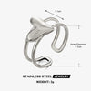 Wholesale Lady's Simple Style Heartshaped Stainless Steel Open Ring With Electroplating