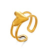 Wholesale Lady's Simple Style Heartshaped Stainless Steel Open Ring With Electroplating