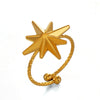 Wholesale Lady's Stainless Steel And Resin Geometric Eightpointed Star Ring With Electroplating