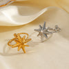 Wholesale Lady's Stainless Steel And Resin Geometric Eightpointed Star Ring With Electroplating