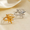 Wholesale Lady's Stainless Steel And Resin Geometric Eightpointed Star Ring With Electroplating