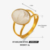 Wholesale Lady's Stainless Steel And Resin Geometric Oval Ring With Electroplating