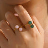 Wholesale Lady's Stainless Steel And Resin Geometric Round Ring With Electroplating Design