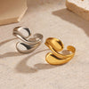 Wholesale Lady's Stainless Steel Geometric Drop Opening Ring With 18K Gold Plated Electroplating Minimalist Design