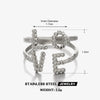 Wholesale Lady's Stainless Steel Open Ring With Letters Numbers Text Design Electroplated