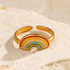 Wholesale Lady's Stainless Steel Titanium Steel Geometric Open Ring With Electroplating And Minimalist Design