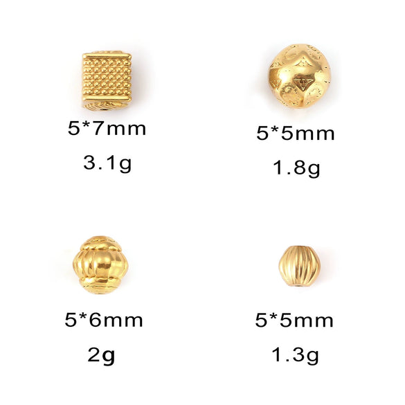 Wholesale Lantern Pumpkin Square Cut Flower Through Hole Stainless Steel Vacuum Plated Electroplated Beads For Diy Jewelry