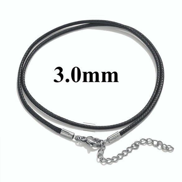Wholesale Lanyard Necklace Stainless Steel Geometric Handmade Minimalist Wax Rope Leather Rope Pendant