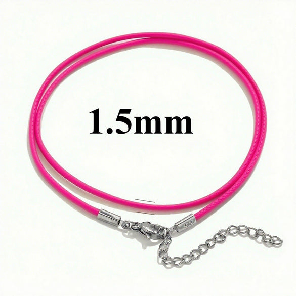 Wholesale Lanyard Necklace Stainless Steel Geometric Handmade Minimalist Wax Rope Leather Rope Pendant